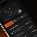 Xapo Bank app mocked up on an iPhone