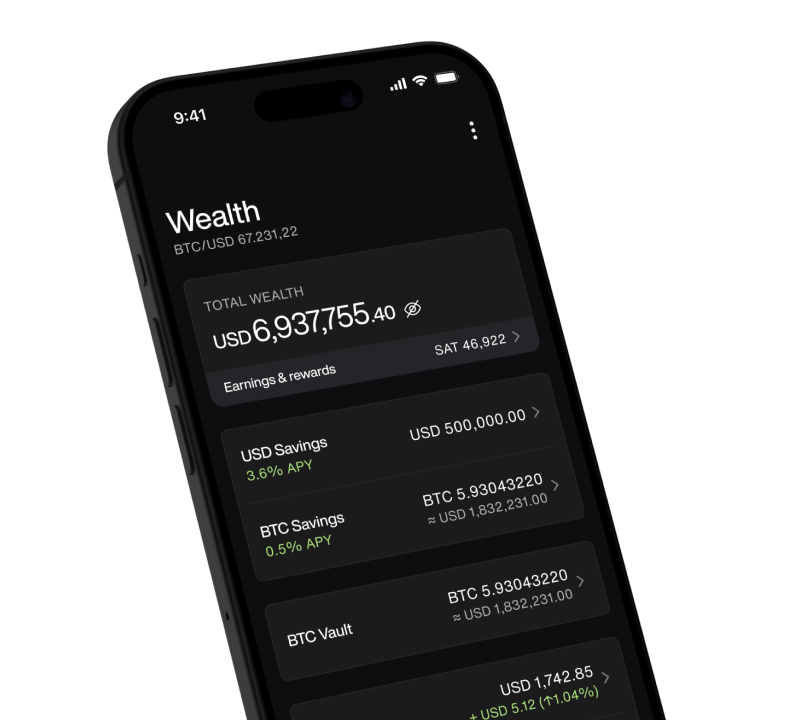 Xapo Bank app on mobile phone screen.